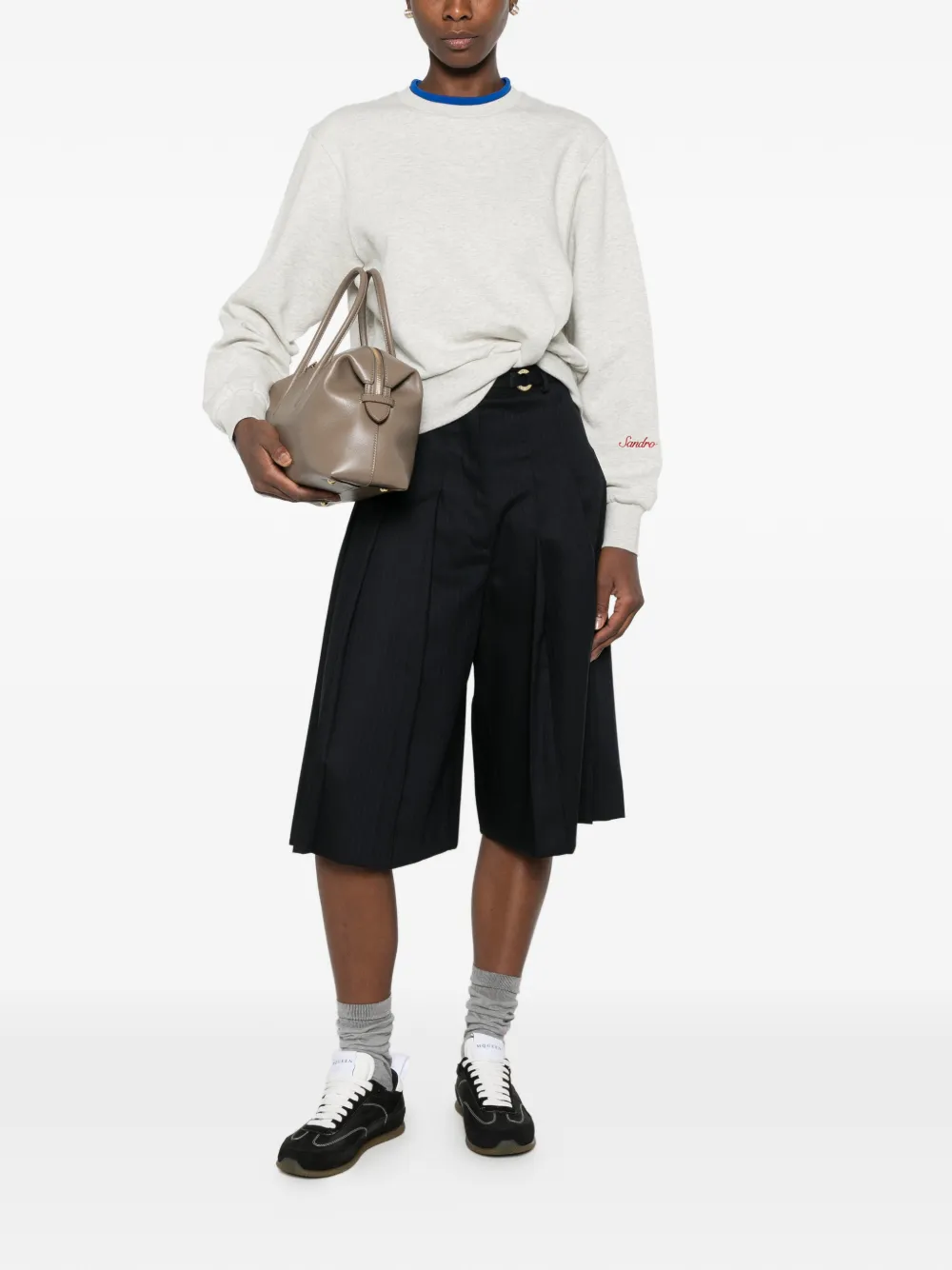 SANDRO Mina sweater met gedraaid detail Grijs