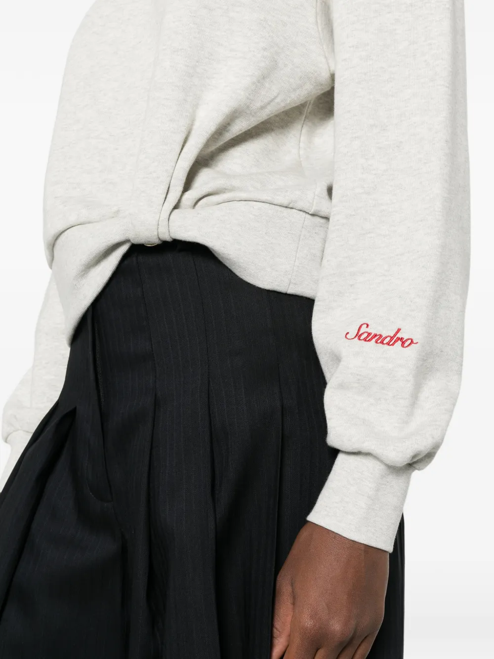 SANDRO Mina sweater met gedraaid detail Grijs