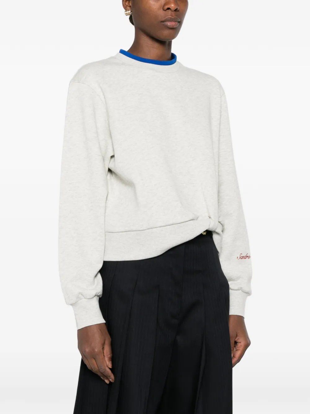 SANDRO Mina sweater met gedraaid detail Grijs