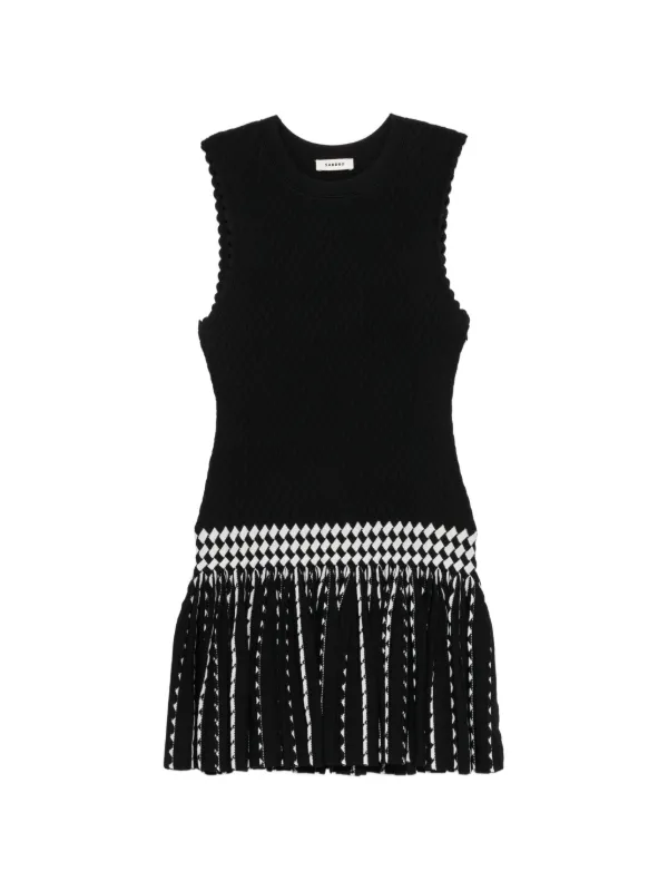 sandro pleated knit dress Paris Check-Detail Mini - Black Sandro paris