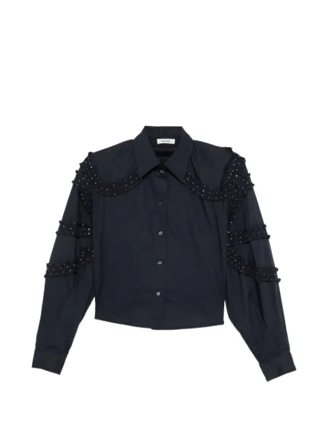 SANDRO ビジュートリム ラッフルシャツ