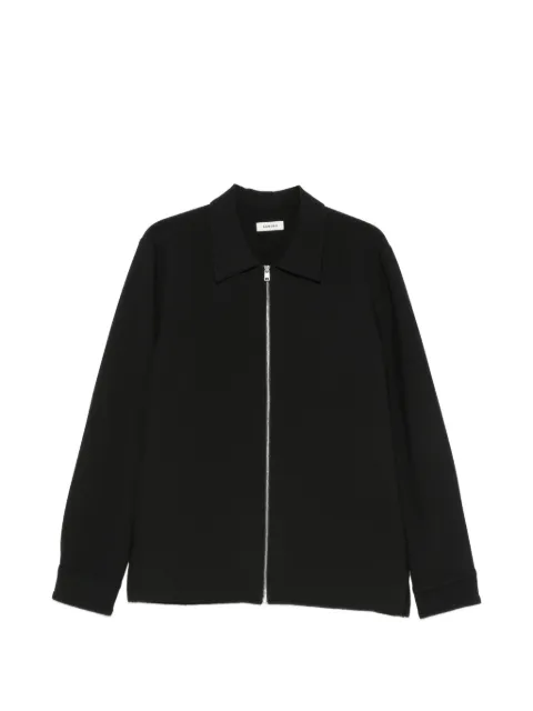SANDRO zip-up wing-collar shirt