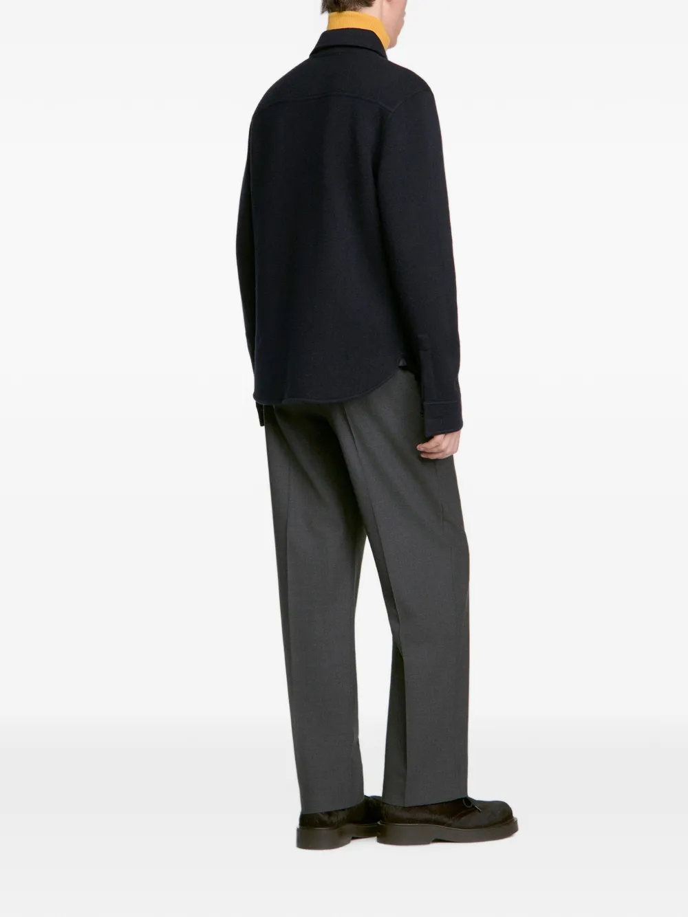 SANDRO Shirtjack van gekookte wol Blauw