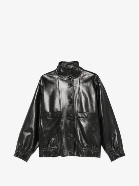 SANDRO oversized leather jacket