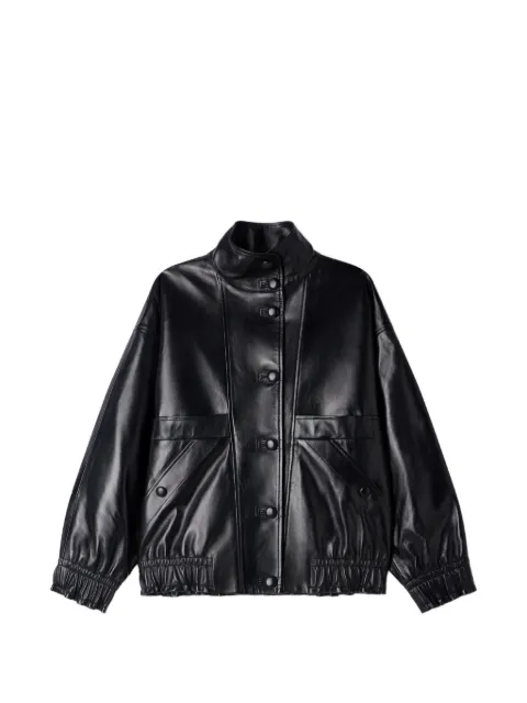 SANDRO oversized leather jacket