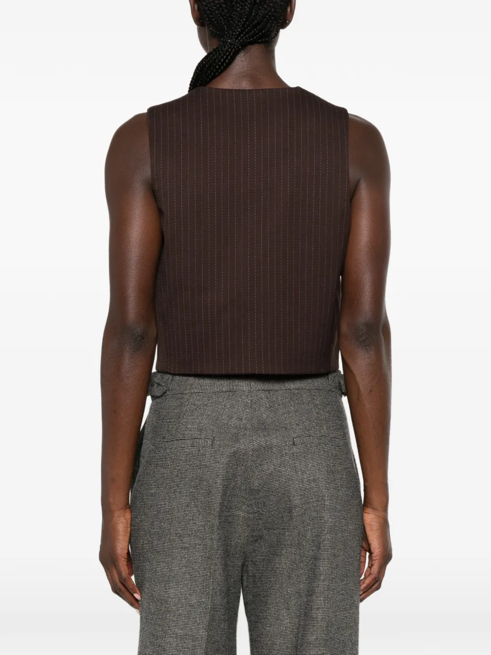 SANDRO Cropped top met krijtstreep Bruin