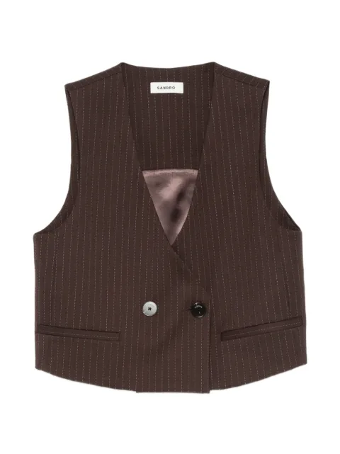 SANDRO pinstripe-pattern cropped top