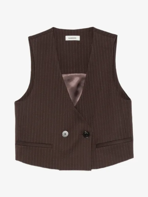 SANDRO pinstripe-pattern cropped top