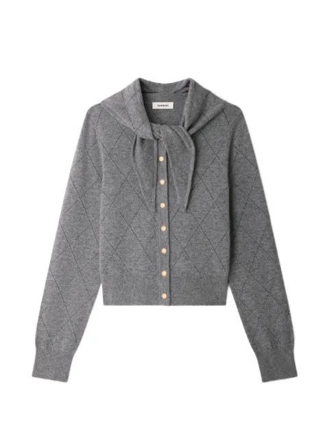 SANDRO pointelle knit cardigan