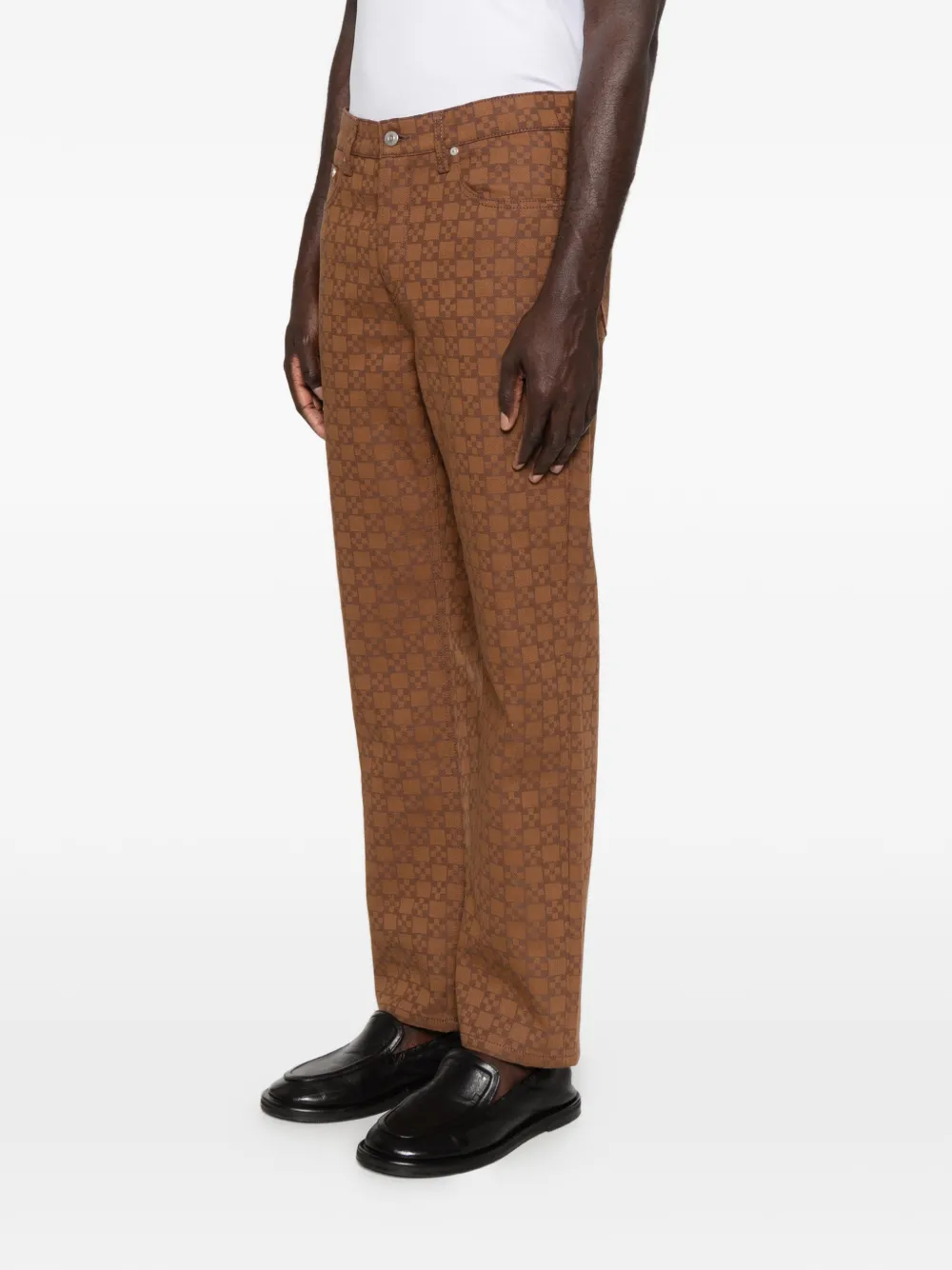 SANDRO Jeans met monogram-print Bruin