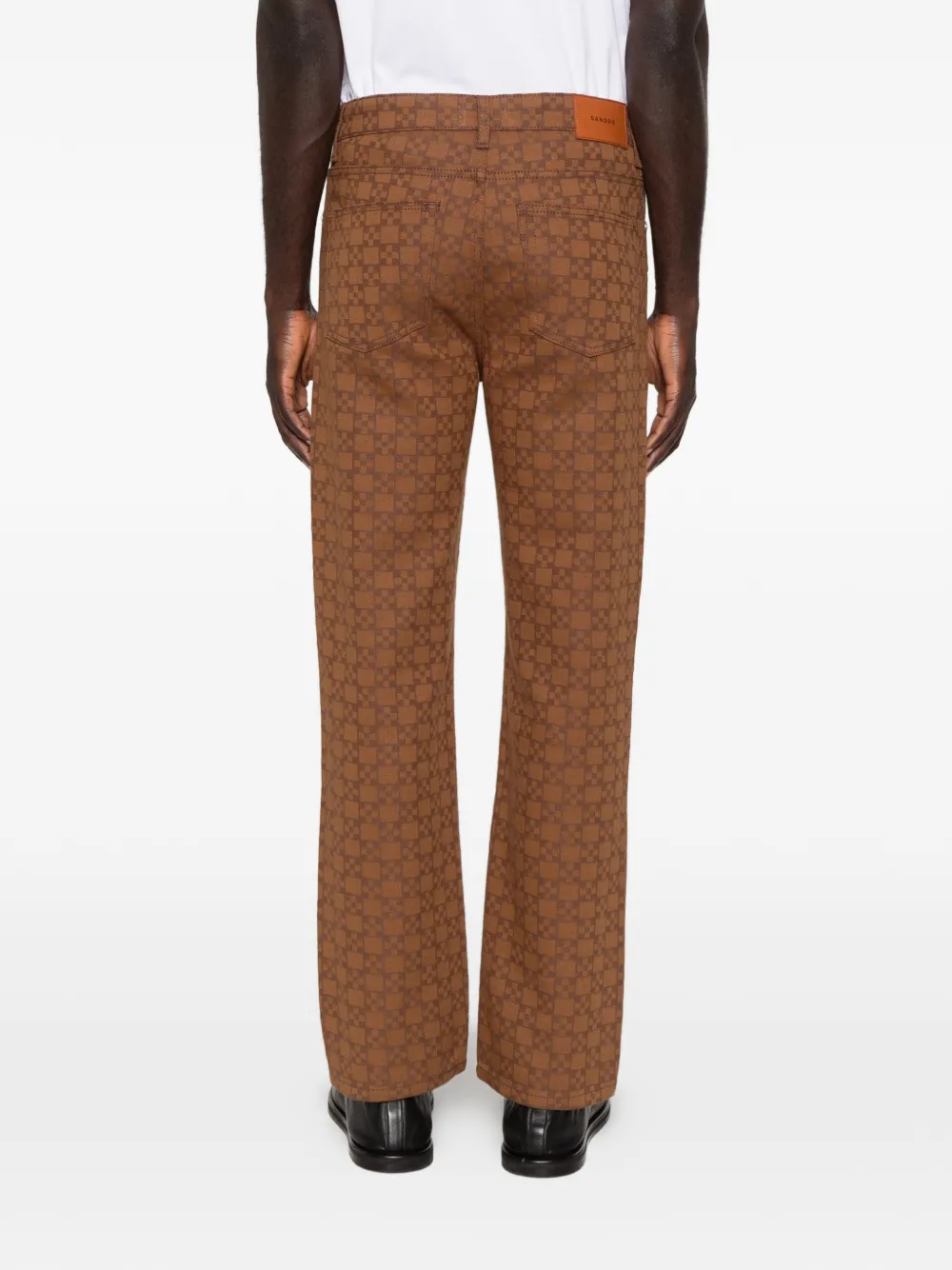 SANDRO Jeans met monogram-print Bruin