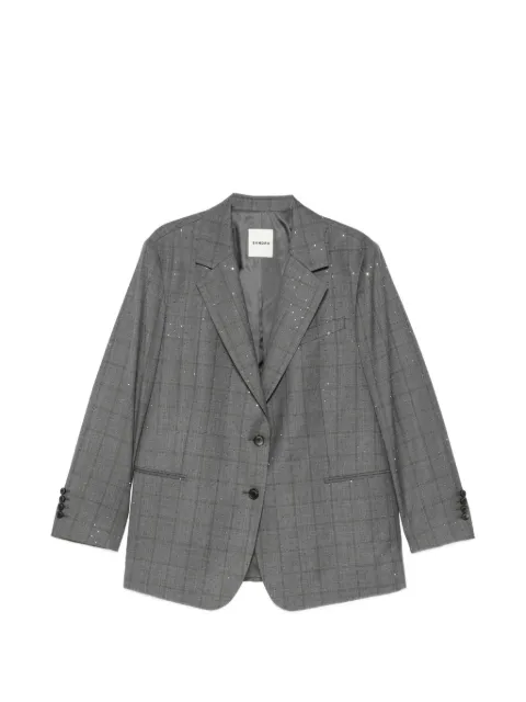SANDRO crystal-embellished checked blazer