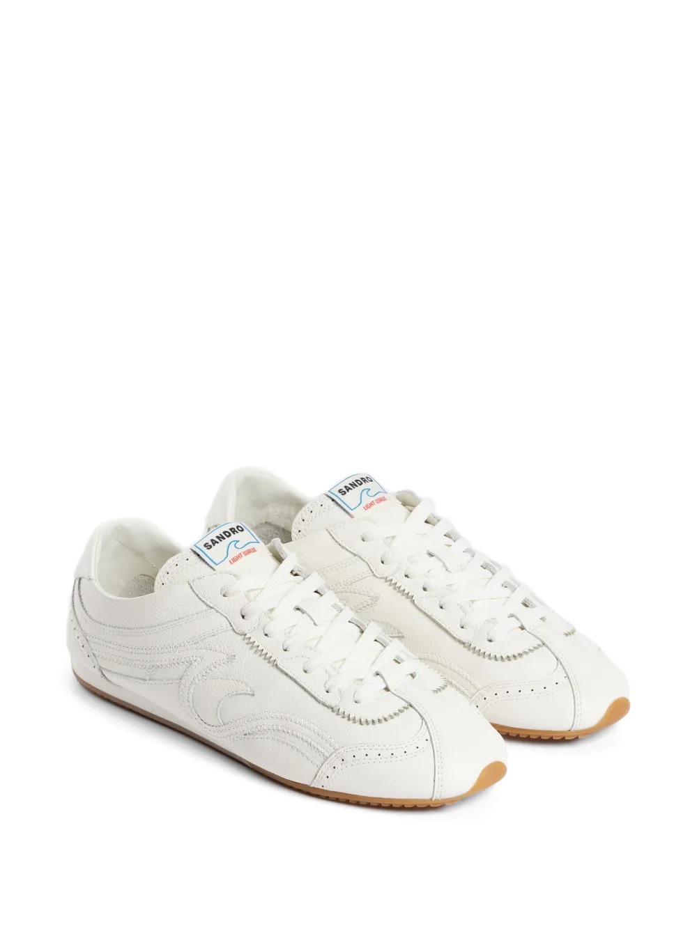 SANDRO Light Wave leather sneakers Beige