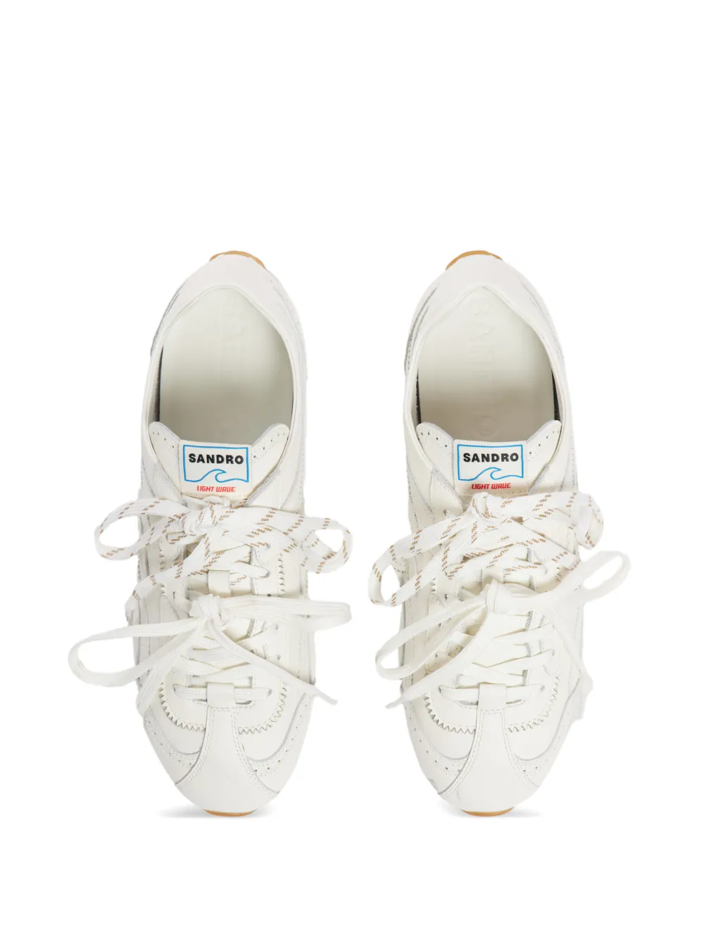 SANDRO Light Wave leather sneakers Beige