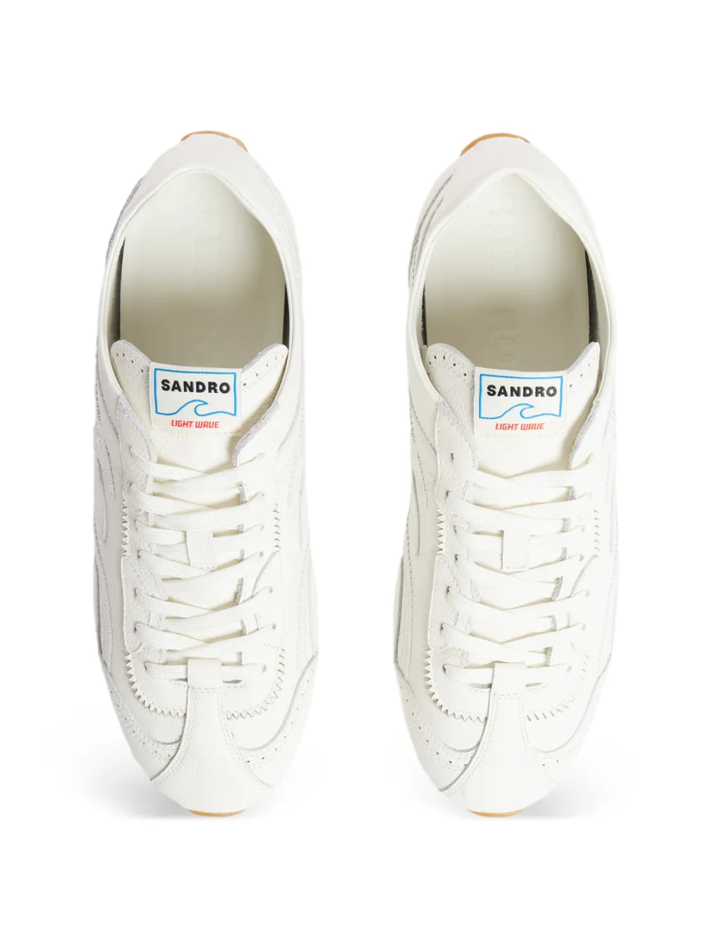 SANDRO Light Wave leather sneakers Beige