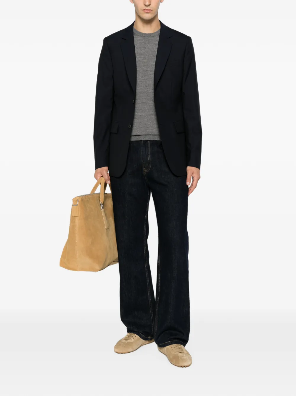 SANDRO Blazer met bewerkte revers Blauw