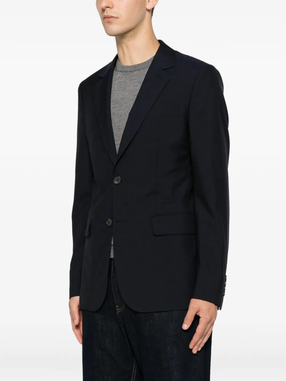 SANDRO Blazer met bewerkte revers Blauw