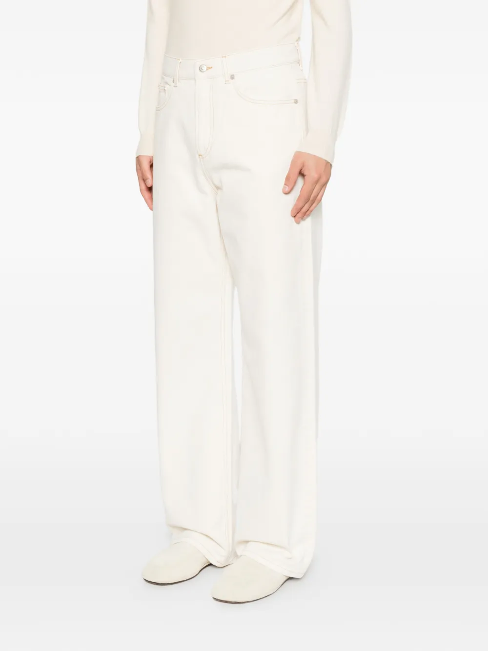 SANDRO Jeans met contrasterende stiksels Beige