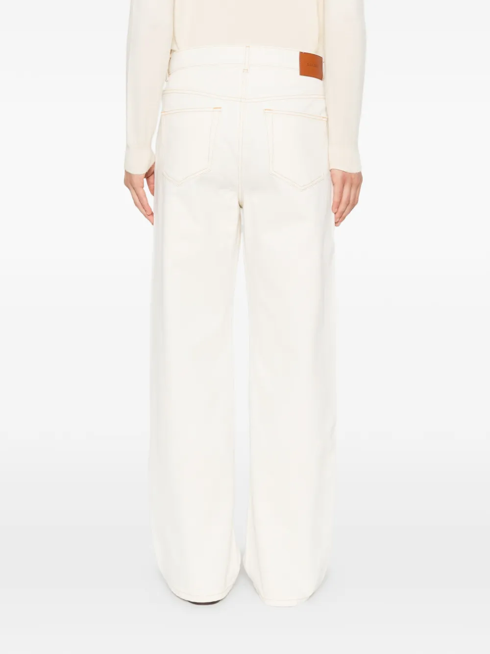 SANDRO Jeans met contrasterende stiksels Beige