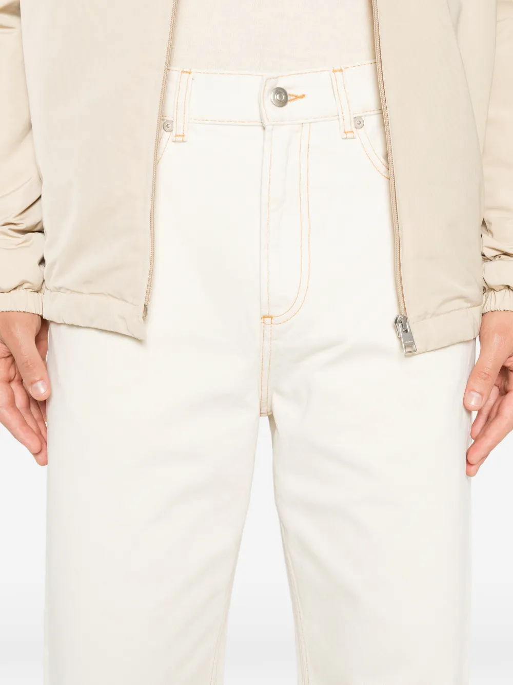 SANDRO Jeans met contrasterende stiksels Beige