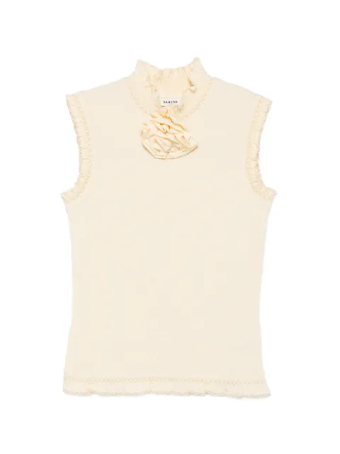 SANDRO floral-appliqué top