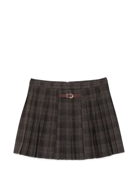 SANDRO checked pleated mini skirt