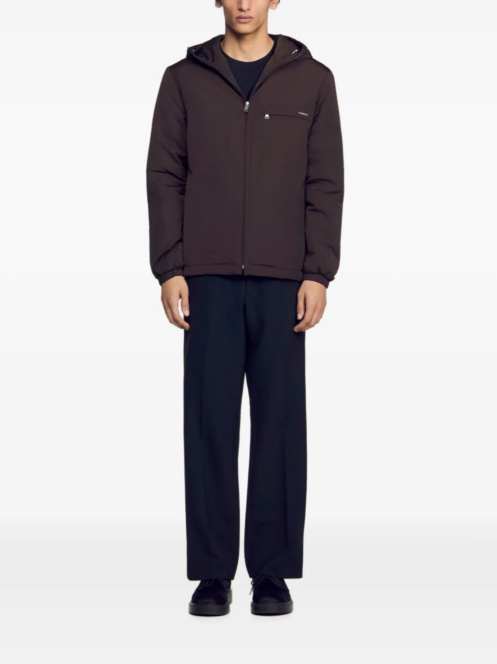 SANDRO Jack met capuchon Bruin