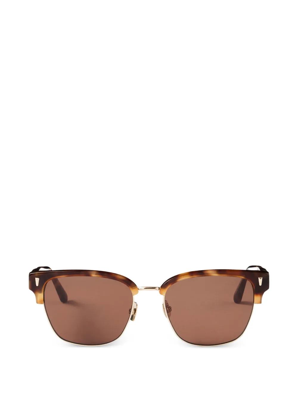 SANDRO tortoiseshell-effect logo-engraved sunglasses - Marrone