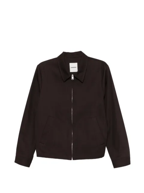 SANDRO zip-up wing-collar jacket