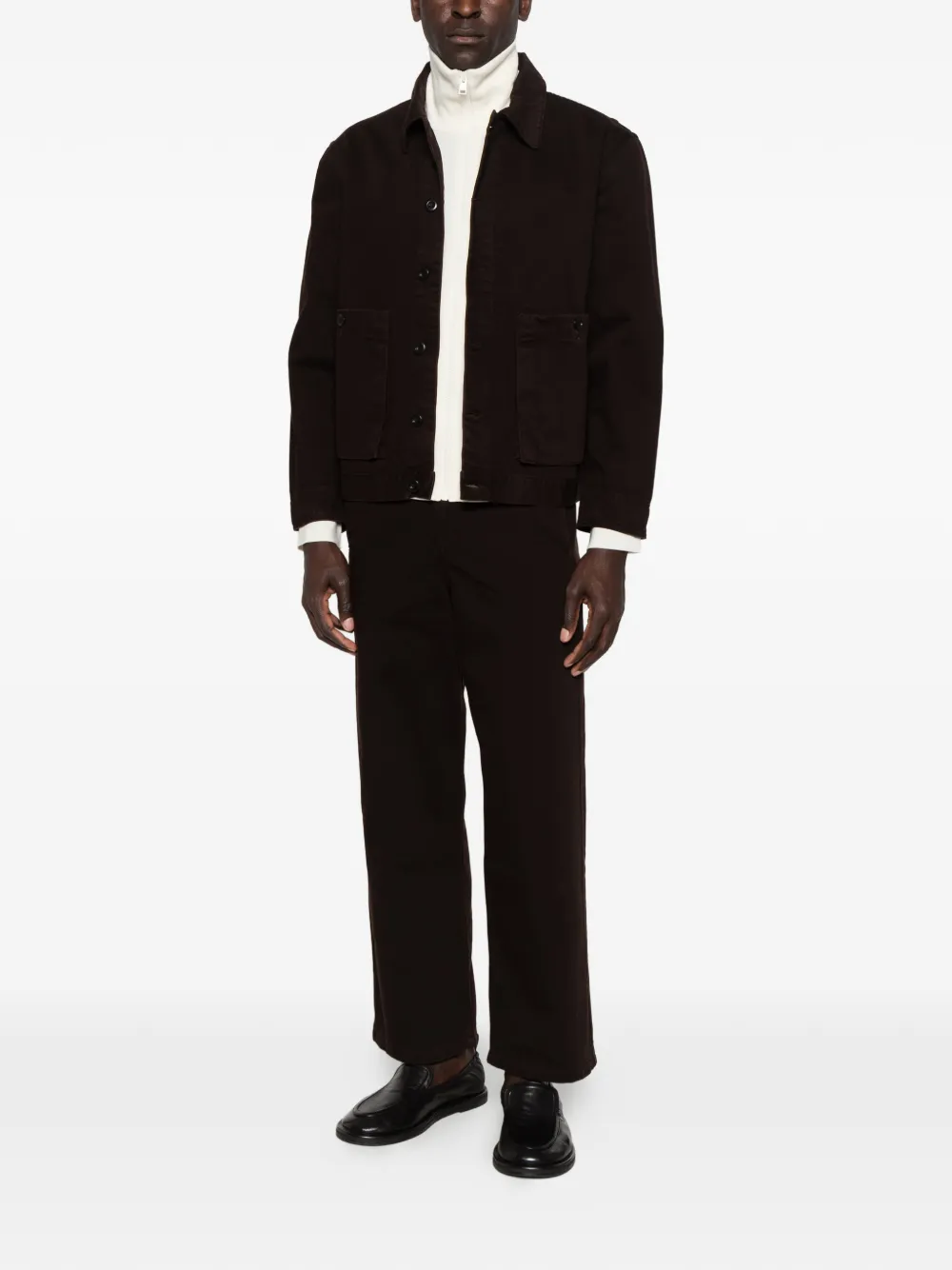 SANDRO Denim jack met knopen Bruin