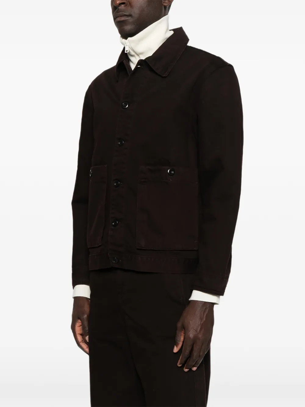 SANDRO Denim jack met knopen Bruin