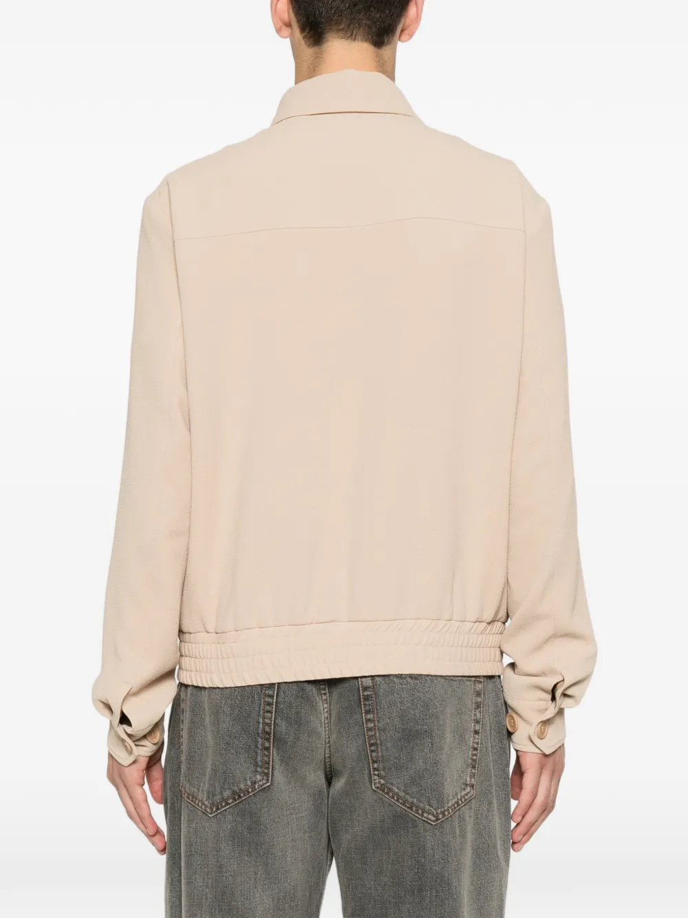 SANDRO Jack met seersucker-effect en rits Beige