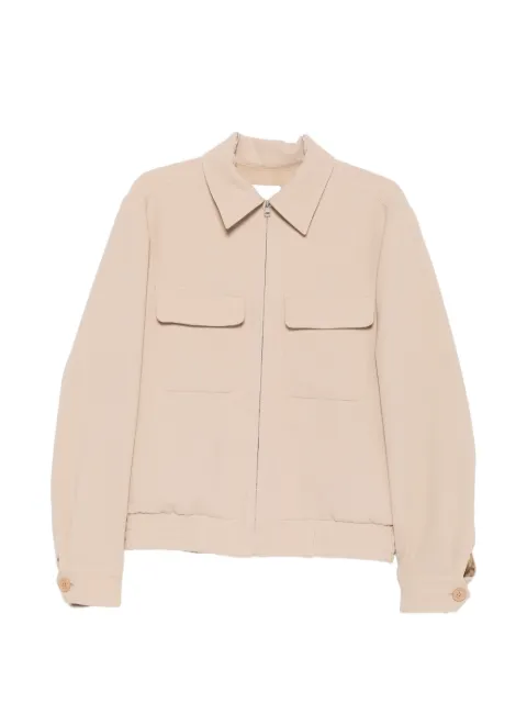 SANDRO seersucker-effect zip-up jacket