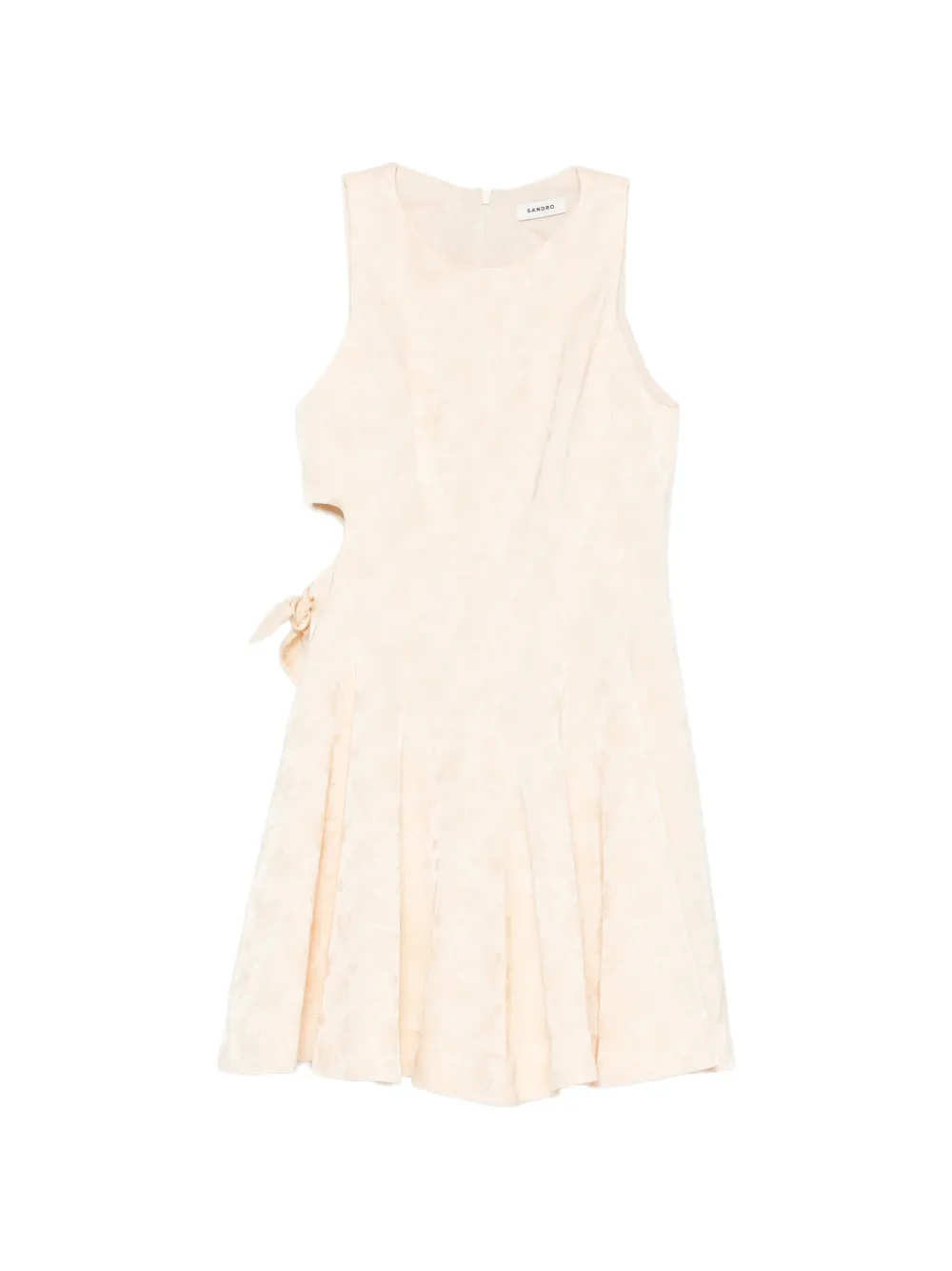 SANDRO floral-jacquard cut-out mini dress - Toni neutri