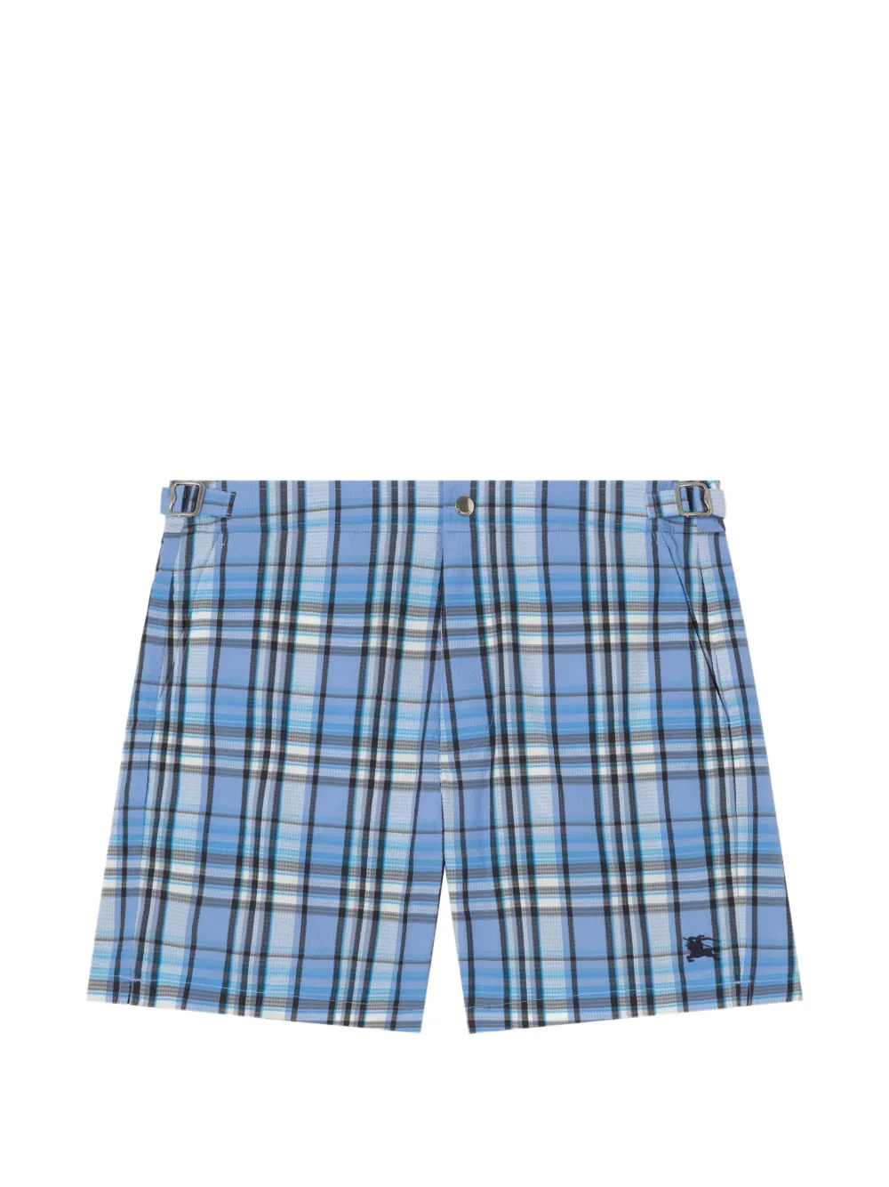Burberry Check seersucker swim shorts - Blu