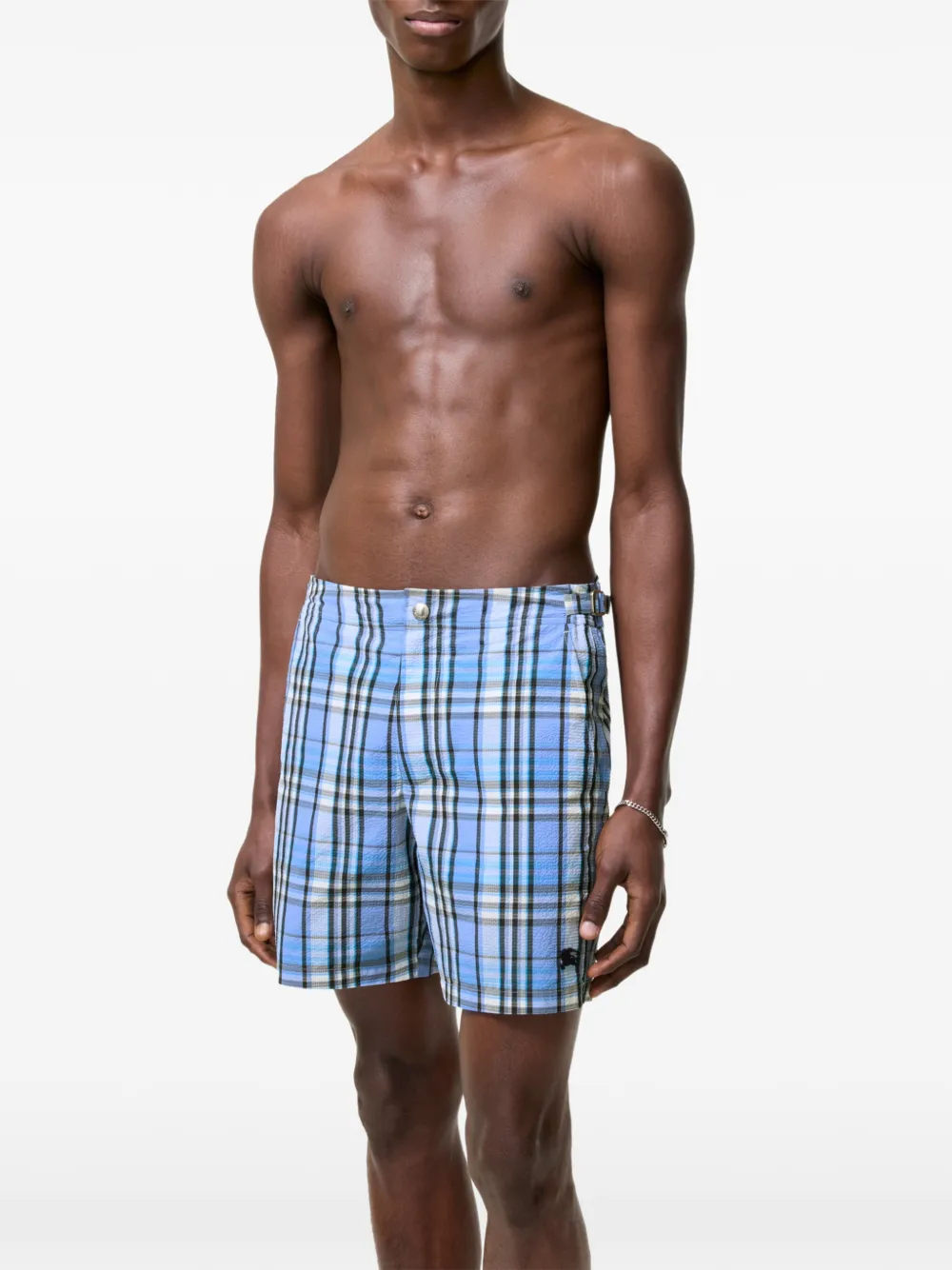 Burberry Geruite seersucker zwembroek Blauw