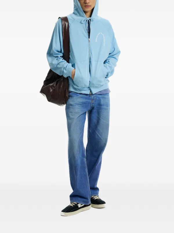 Stockholm Surfboard Club logo-print zip-up Hoodie | Blue | FARFETCH AO