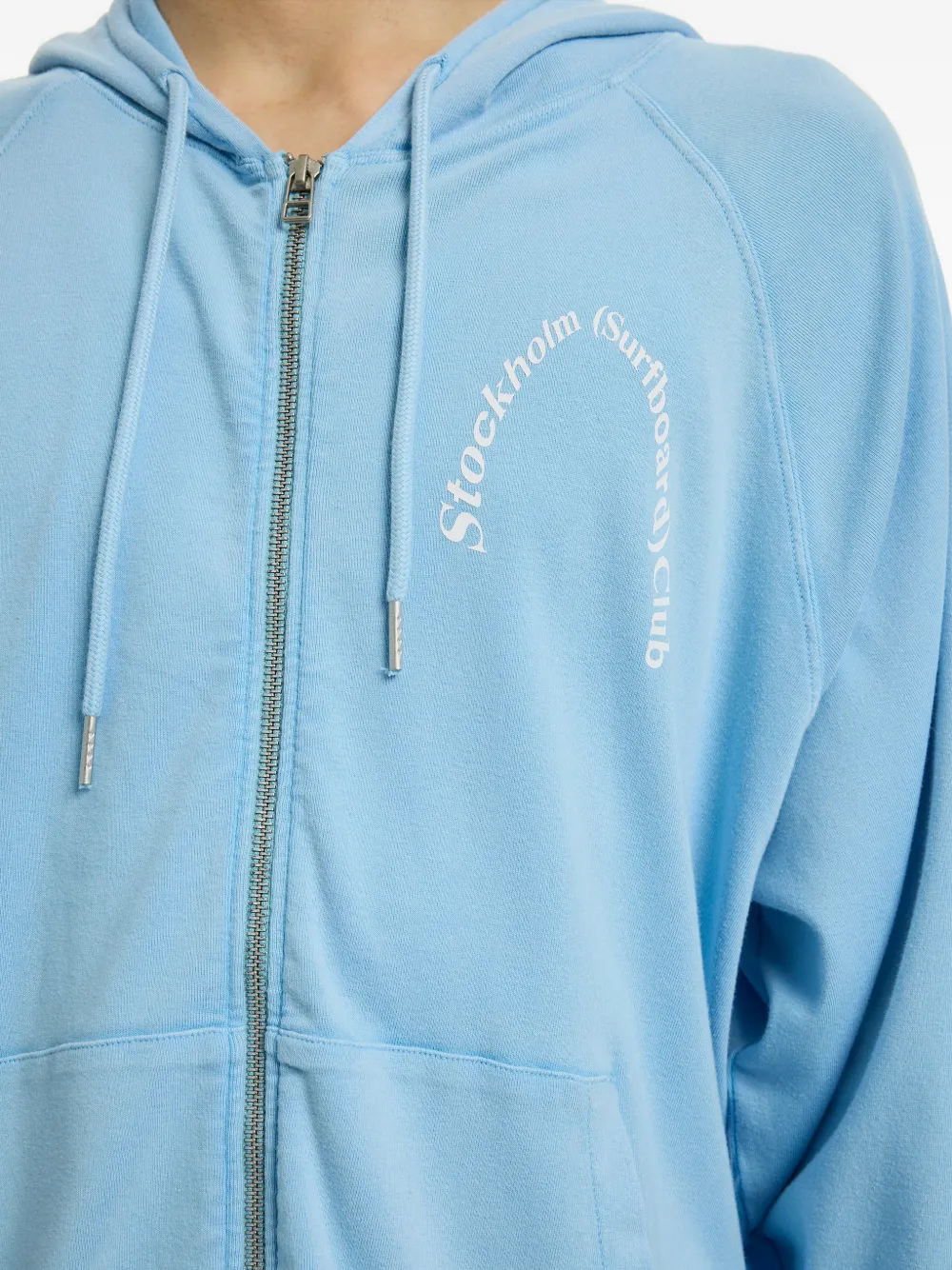 Stockholm Surfboard Club logo-print zip-up Hoodie | Blue | FARFETCH AO