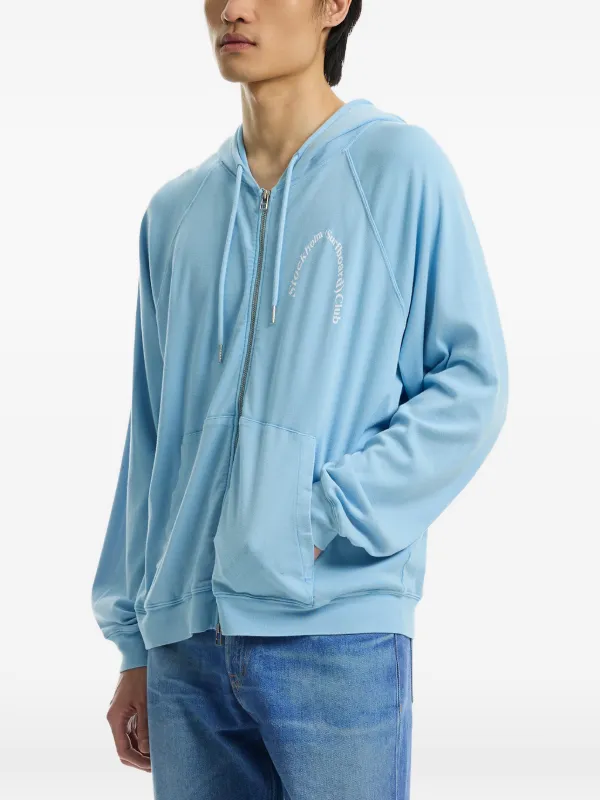 Stockholm Surfboard Club パーカー　ターコイズブルー Stockholm Surfboard Club logo-print zip-up Hoodie | Blue | FARFETCH AO