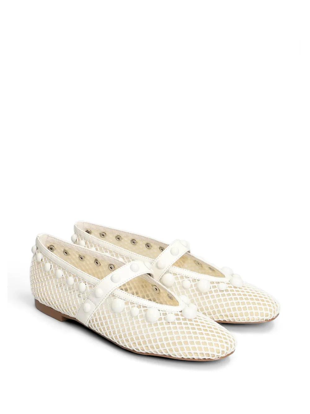 Bibi Lou bead-embellished mesh ballet flats Wit