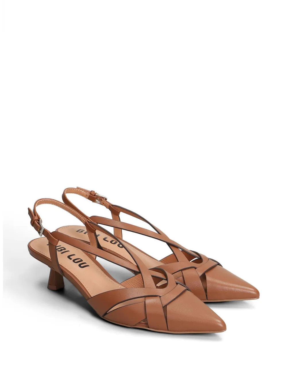 Bibi Lou Nolia pumps met puntige neus en bandjes Bruin