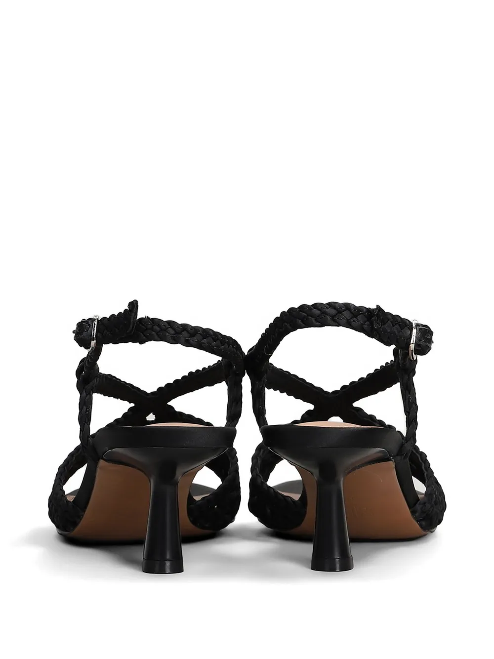 Bibi Lou Kou braided slingback sandals Zwart