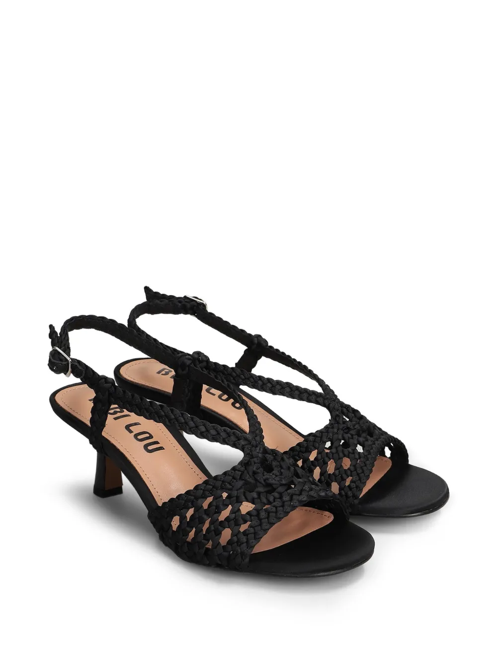 Bibi Lou Kou braided slingback sandals Zwart