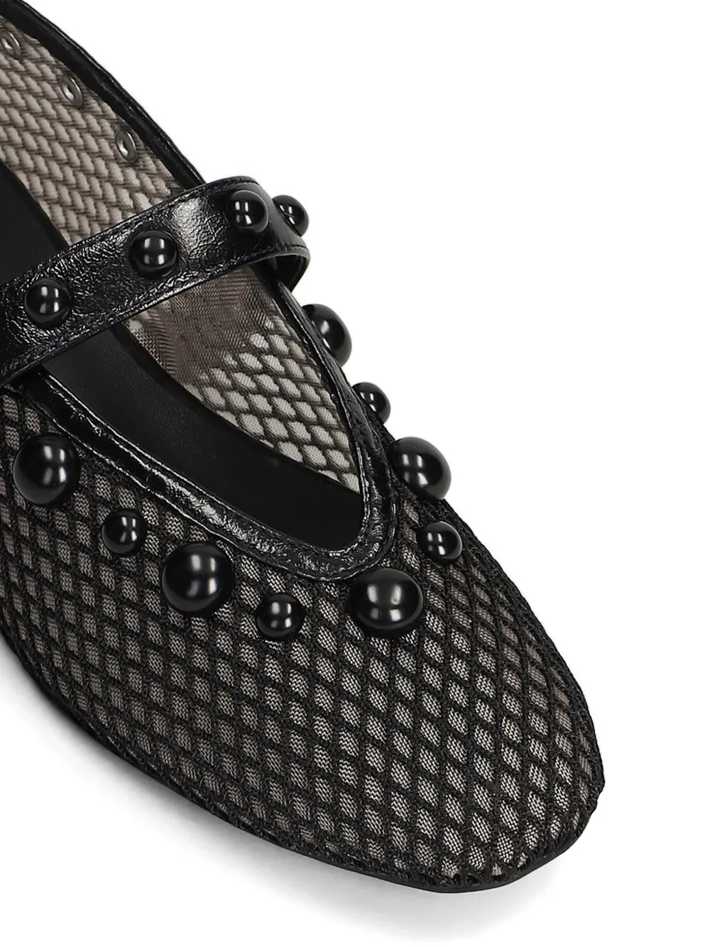 Bibi Lou Carinna stud-embellished mesh ballet flats Zwart