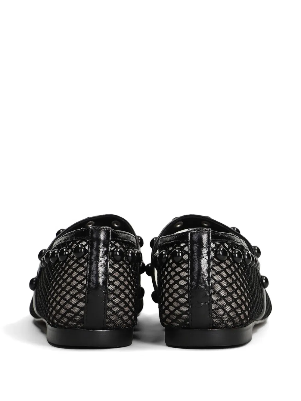 Bibi Lou Carinna stud-embellished mesh ballet flats Zwart