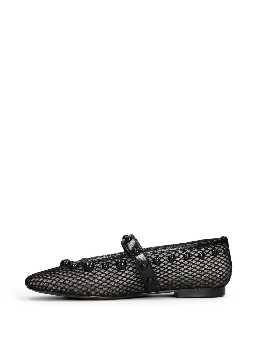 Bibi Lou Carinna stud-embellished mesh ballet flats Zwart