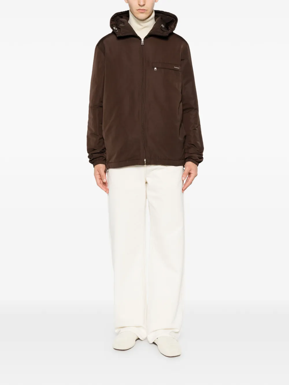 SANDRO Jack met logodetail en rits Bruin