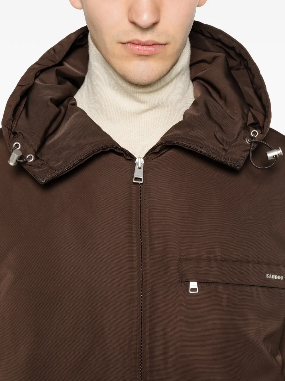 SANDRO Jack met logodetail en rits Bruin