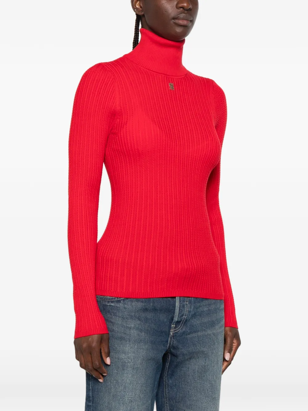SANDRO Sweater met logoplakkaat Rood