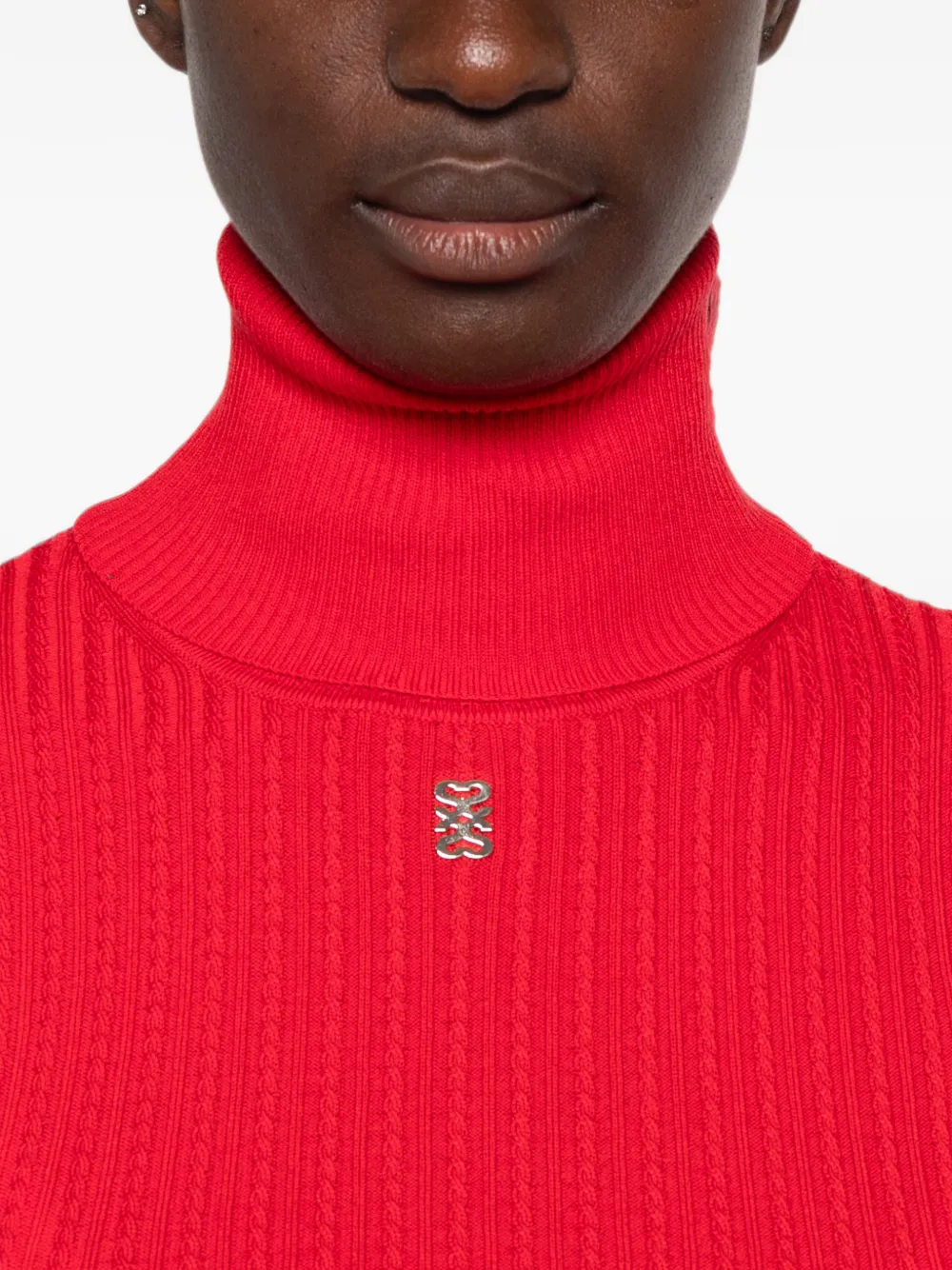 SANDRO Sweater met logoplakkaat Rood
